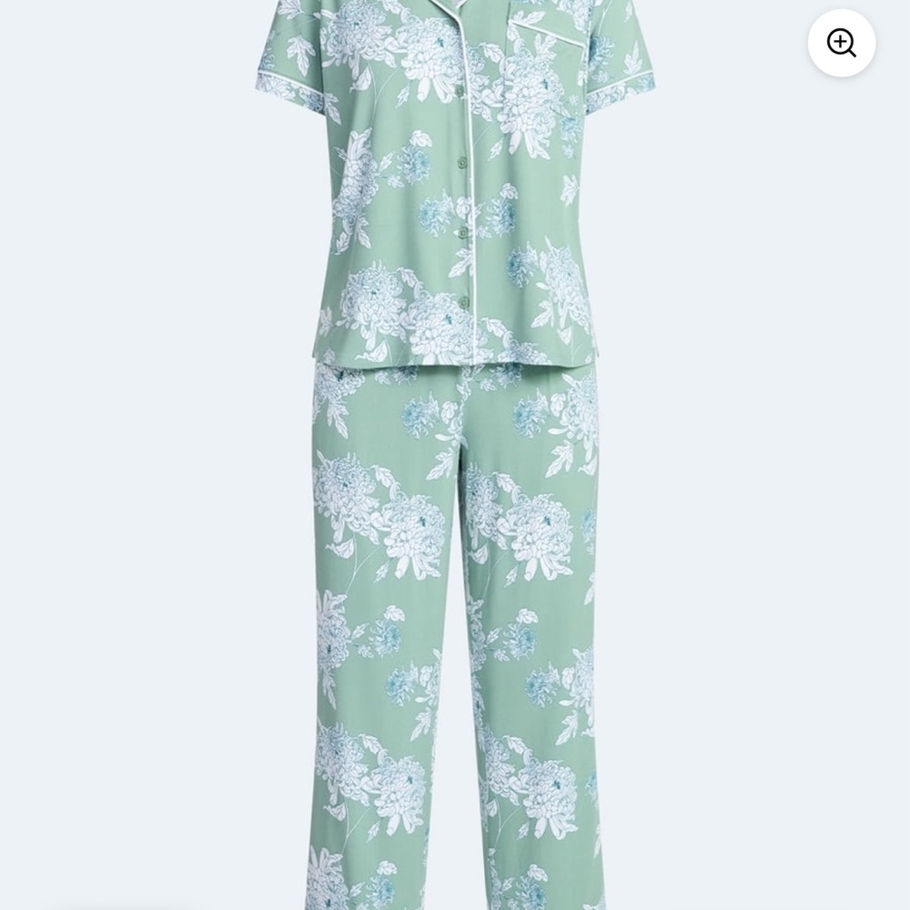 Plus Size Joyspun Floral Pajama Set - Sage Green - Picture 4 of 4